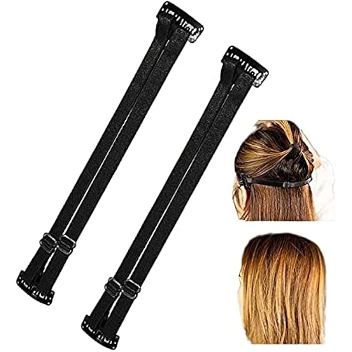 Fashion Mania 2 Pcs Face Lift Tapes and Bands With Clips, Facelift Bands (Black) - Image 1